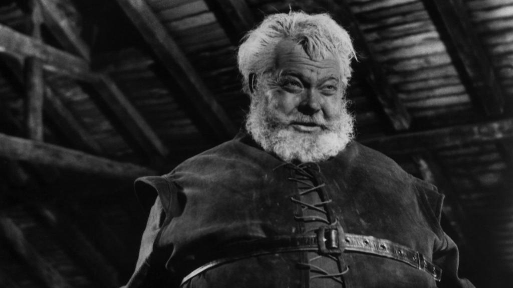 <p>Fig. 8 Orson Welles nella parte di Falstaff in <em>Chimes at Midnight </em>(1966)</p>
