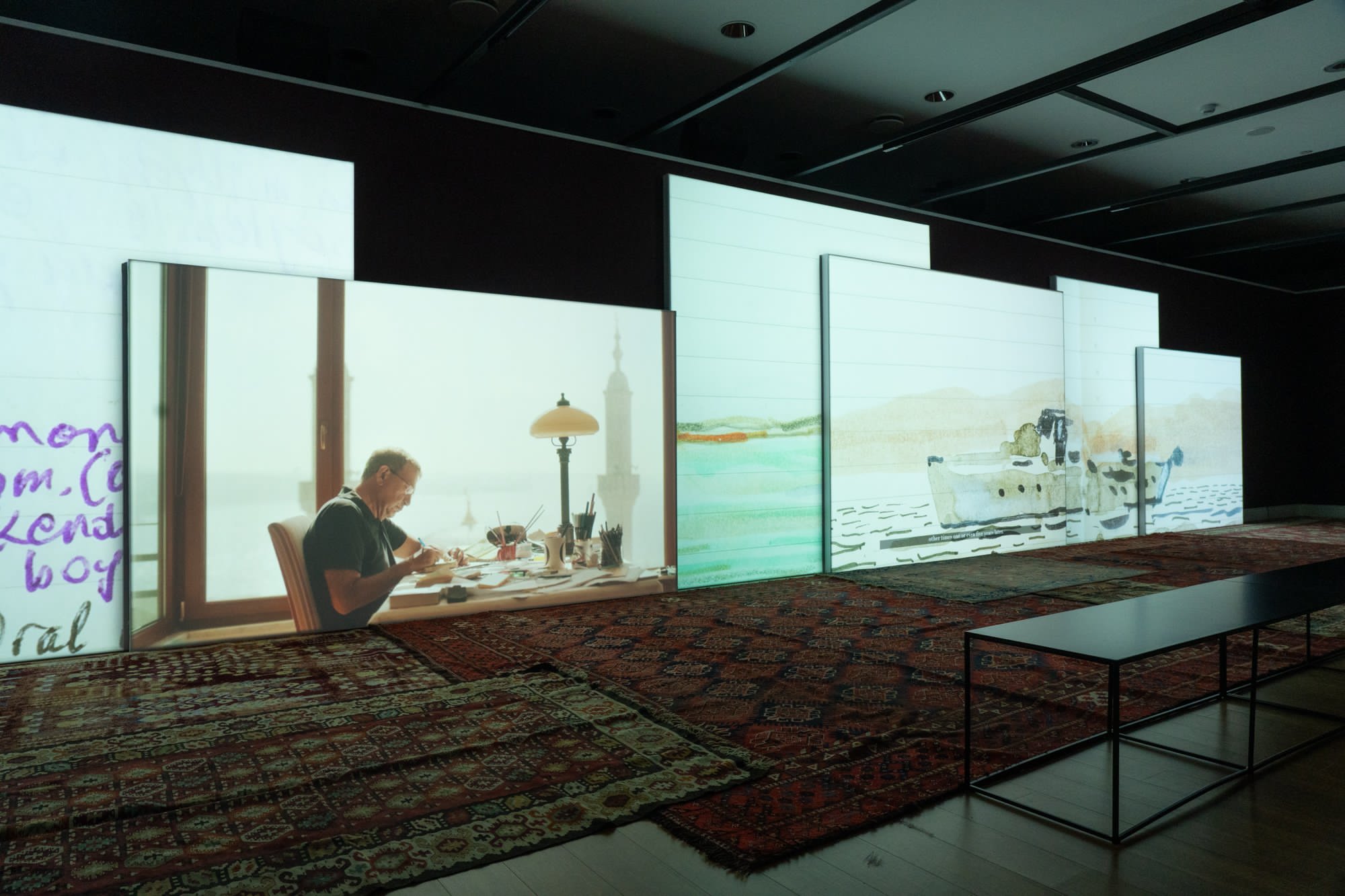 <p>Fig. 6&nbsp;Allestimento della mostra<em> Orhan Pamuk. Parole e immagini</em>, a cura di Edoardo Pepino (Fontanellato (PR), Labirinto della Masone di Franco Maria Ricci, 18 novembre 2023-17 marzo 2024) &copy;Labirinto della Masone</p>