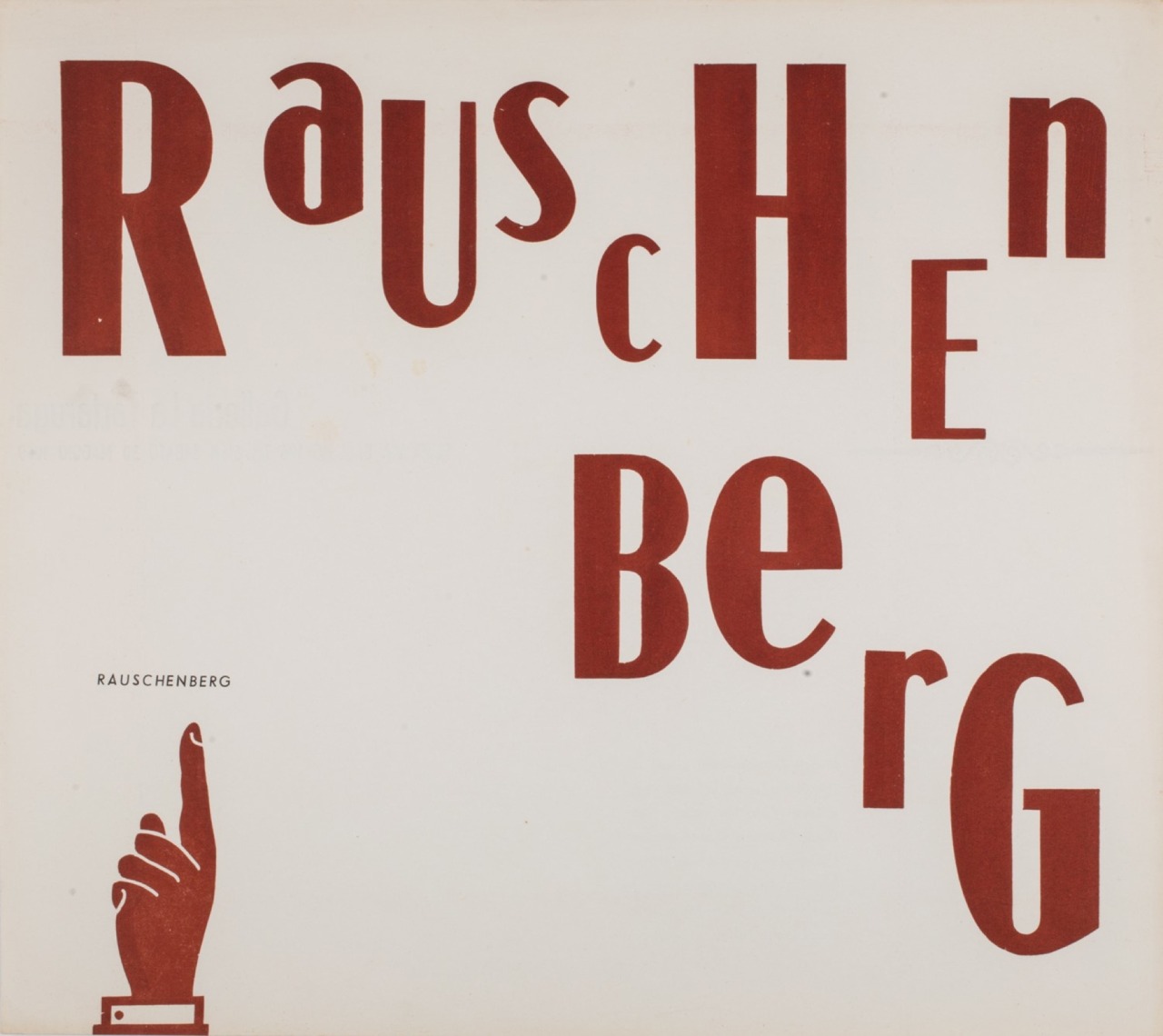 Pieghevole della mostra Rauschenberg, 30 maggio 1959, Roma, Galleria La Tartaruga
