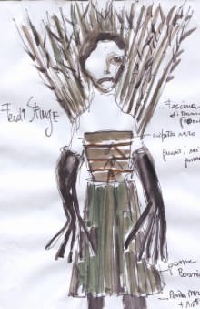 Antonio Marras, La Sfinge, disegni preparatori e bozzetti dei costumi, 2022, dal sito del Teatro Elfo Puccini Antonio Marras, La Sfinge, disegni preparatori e bozzetti dei costumi, 2022, dal sito del Teatro Elfo Puccini