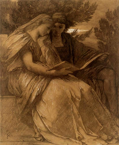   Anselm_Feuerbach, Paolo und Francesca (drawing)