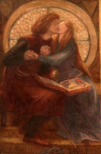 Dante Gabriel Rossetti, Paolo e Francesca da Rimini, 1855, dettaglio Dante Gabriel Rossetti, Paolo e Francesca da Rimini, 1855, dettaglio