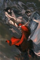 fig. 5 Gabriele Dell&rsquo;Otto,&nbsp;Canto V. Paolo e Francesca, illustrazione per&nbsp;Inferno, Milano, Mondadori, 2018. Acrilico su carta, 60x40 cm
