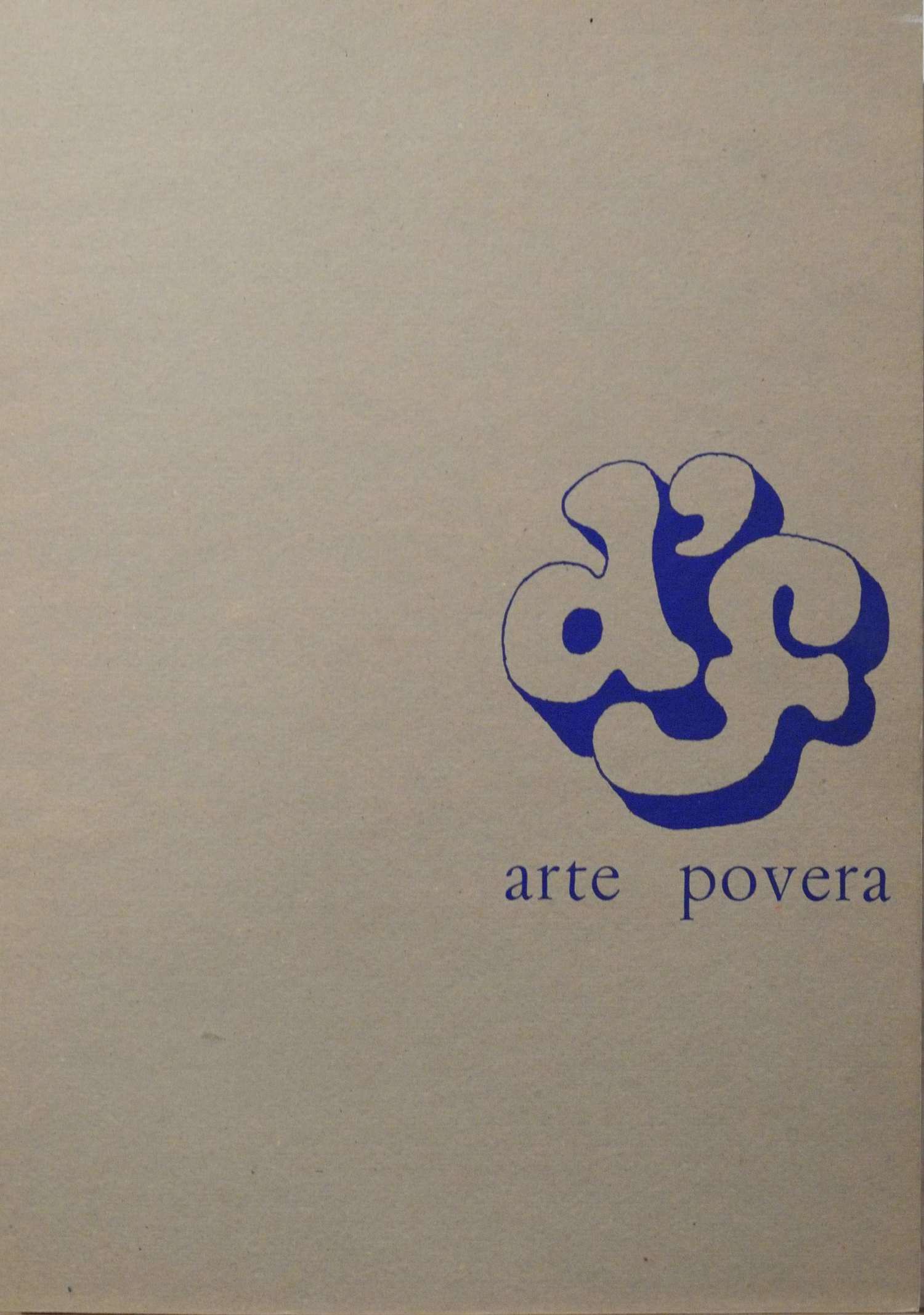 Copertina del catalogo della mostra, Arte povera, Galleria de&#39; Foscherari, 24 febbraio - 15 marzo 1968, a cura di Germano Celant
