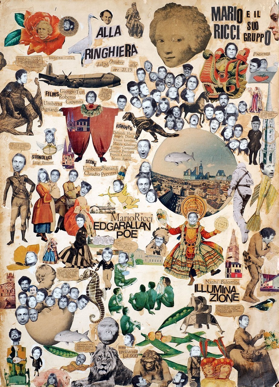 Affiche per gli spettacoli Edgar Allan Poe e Illuminazione, Roma, Teatro Alla Ringhiera, 1967
