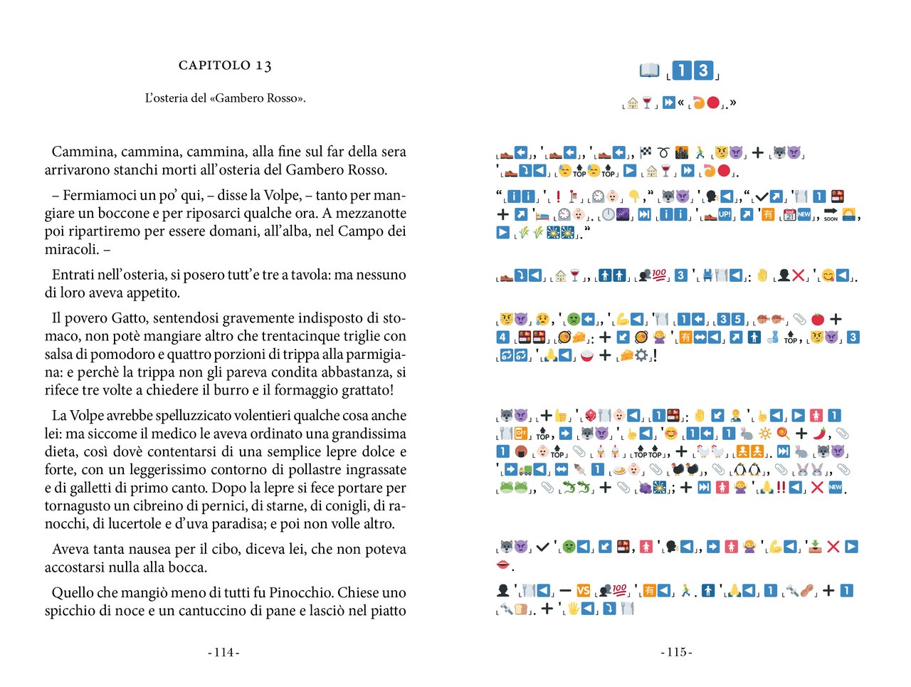 Fig. 6.&nbsp;Pinocchio in Emojitaliano, 2017. Capitolo 13
