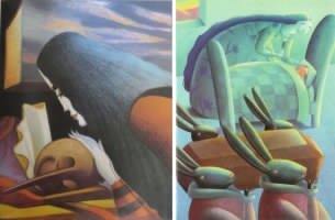 Fig. 5a. Lorenzo Mattotti, Pinocchio vede in sogno la Fata&nbsp;Fig. 5b. Ceccoli, I quattro conigli neri portano una piccola bara
