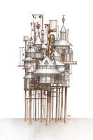 fig. 4 Sakerinox, Zenobia, inchiostro, fineliner e acquerello, 2013
