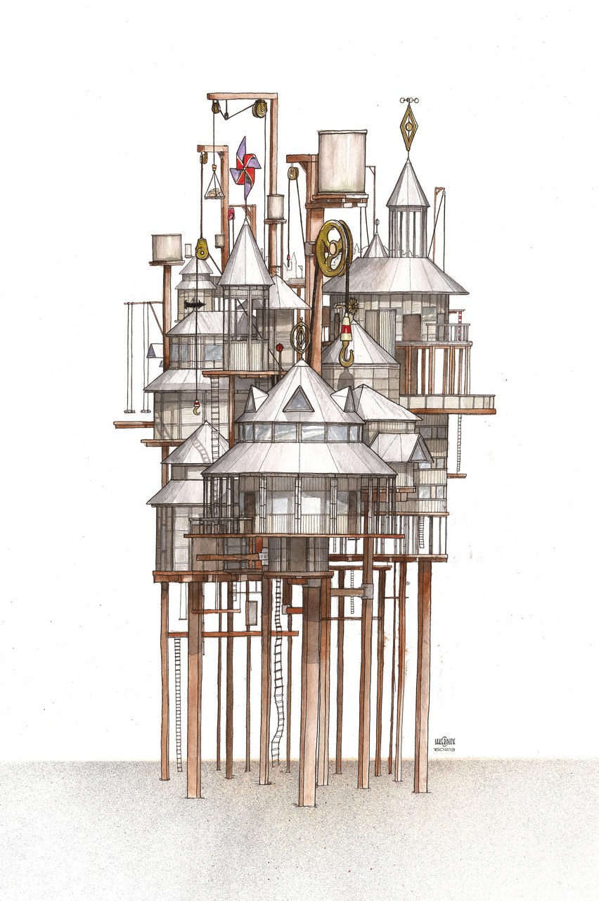 fig. 4 Sakerinox, Zenobia, inchiostro, fineliner e acquerello, 2013
