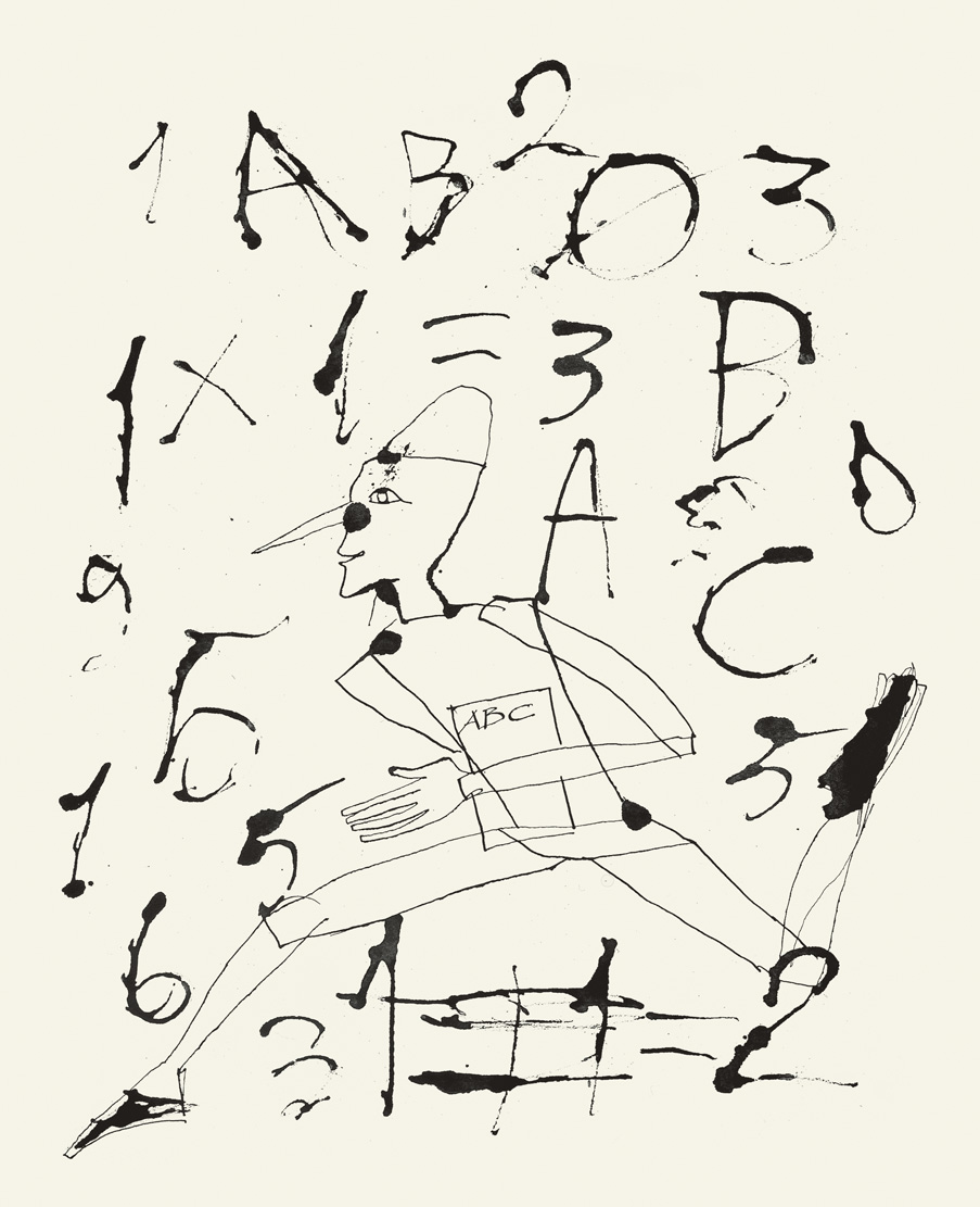 Fig. 6. Mimmo Paladino, opera grafica per Pinocchio, 2004. Serigrafia, carborundum, 60x45 cm

