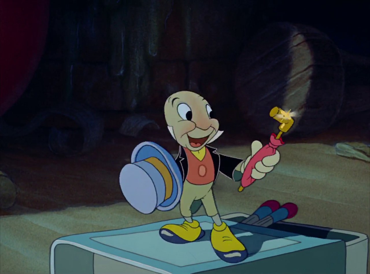 Fig. 5. Jiminy Cricket (B. Sharpsteen, H. Luske, Pinocchio, Walt Disney Studios, 1940)
