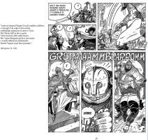 Mauro Cicar&egrave;,&nbsp;Il duello tra Morgante e Vegurto, matita e china su carta, 2012, tav. 40 [per gentile concessione dell&rsquo;autore]
