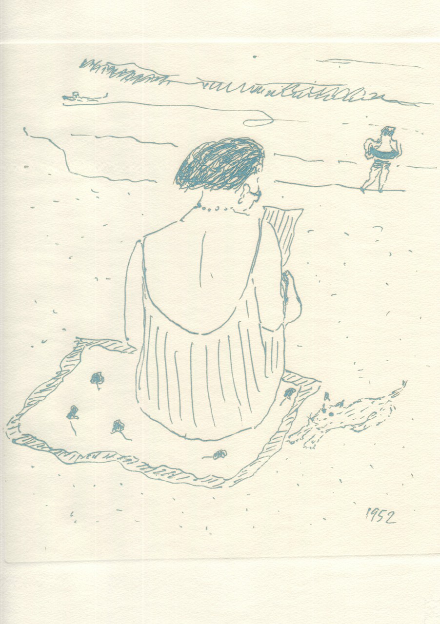 Disegno di Montale trasposto all&rsquo;acquaforte nel 1976
