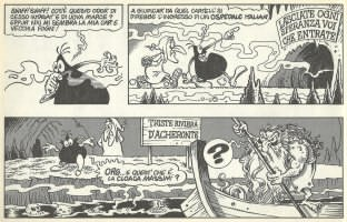 Moreno Burattini, Giorgio Sommacal,&nbsp;L&rsquo;ingresso all&rsquo;inferno di Cattivik, in&nbsp;Un&rsquo;avventura infernale, 1992, tav. 9
