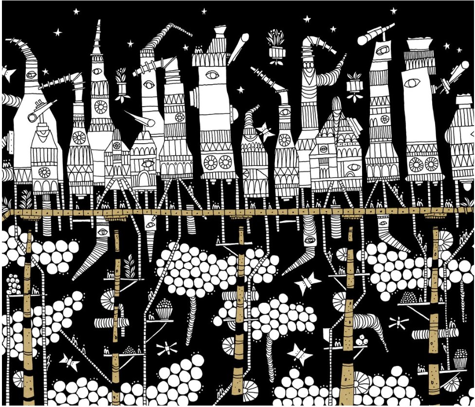 fig. 4 Karina Puente,&nbsp;Baucis, tecnica mista, digitally printed collages, 50x35 cm
