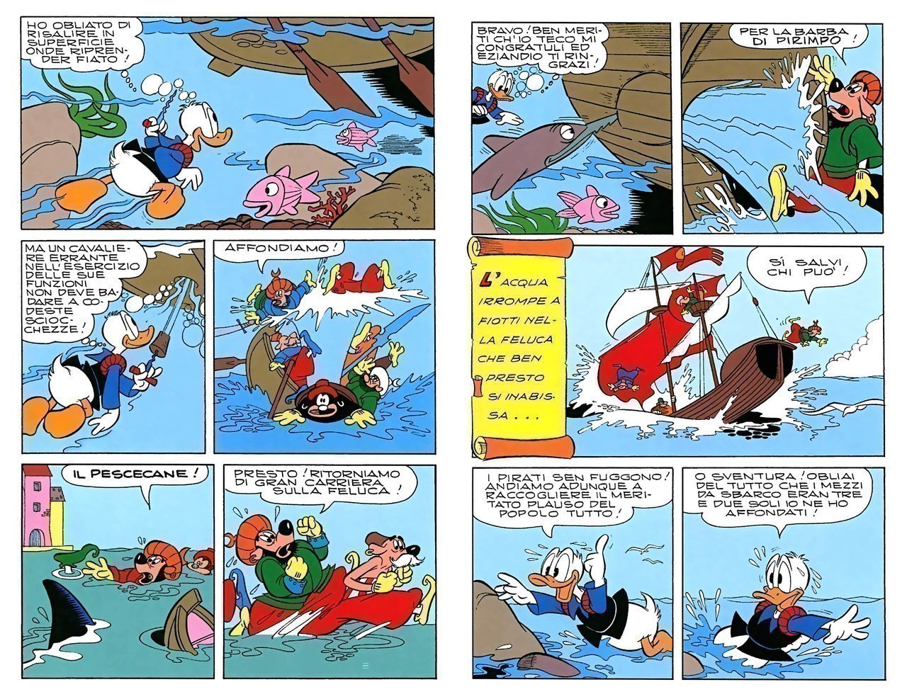 &nbsp;Luciano Bottaro, Carlo Chendi,&nbsp;Le navi dei pirati saraceni, china su carta e colore, 1960,&nbsp;tavv. 33-35
