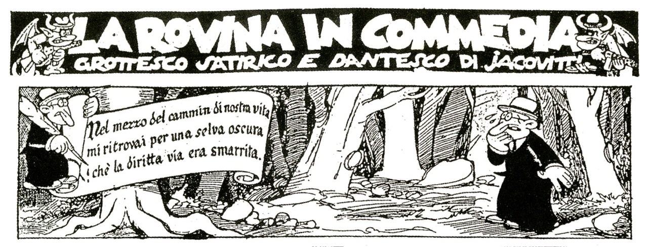 Benito Jacovitti,&nbsp;La rovina in commedia, china su carta, 1947,&nbsp;particolare

