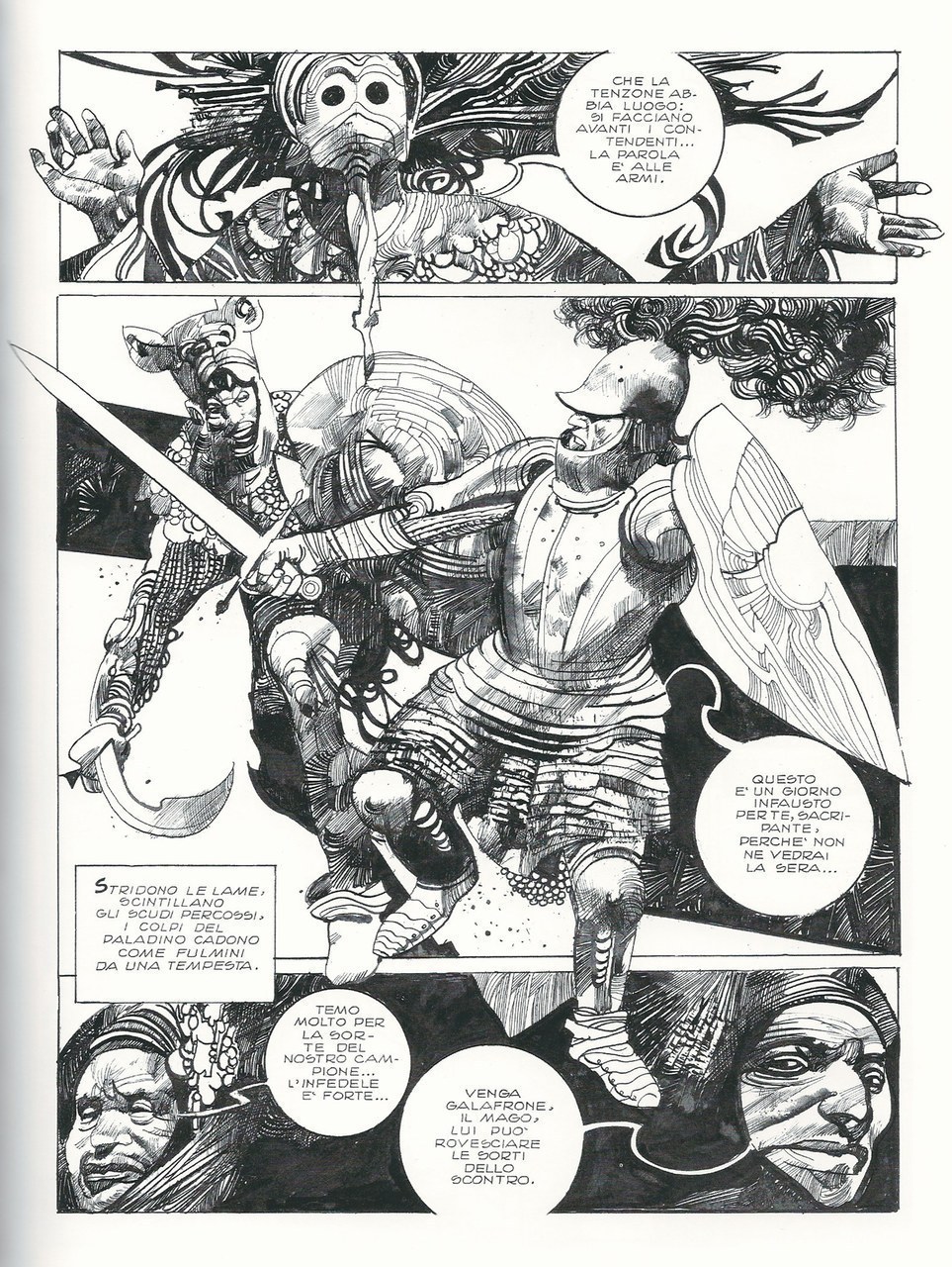 Sergio Toppi,&nbsp;Arti magiche e combattimento, china su carta, 1986, p. 119 [&copy; Eredi Toppi]
