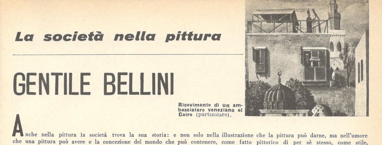 
Fig. 1 Il Politecnico, 29, maggio 1946, p. 31 (particolare, con l&rsquo;incipit dell&rsquo;articolo di Vittorini su Gentile Bellini)
