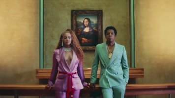 fig. 2 Beyonc&eacute;, Jay-Z e la Gioconda nell&rsquo;apertura del videoclip
