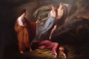 fig. 1 Ary Scheffer,&nbsp;Dante e Virgilio incontrano Francesca da Rimini e Paolo Malatesta, 1835 ca.
