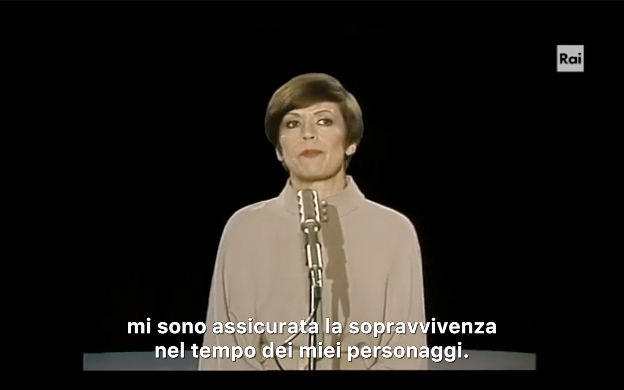 &quot;Franca&quot;: fotogramma tratto dal video-ritratto dedicato a Franca Valeri
