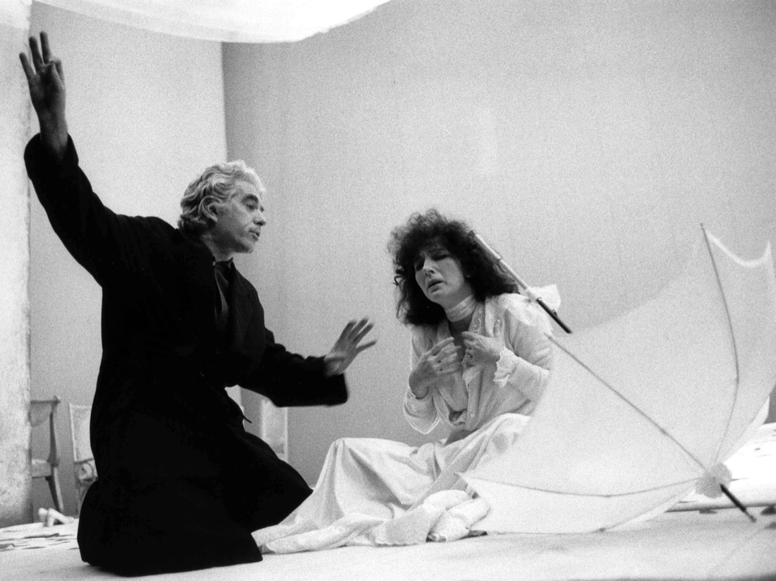 Fig. 6 Giorgio Strehler e Valentina Cortese provano Il giardino dei ciliegi (Piccolo Teatro di Milano, 1974). Foto di Luigi Ciminaghi
