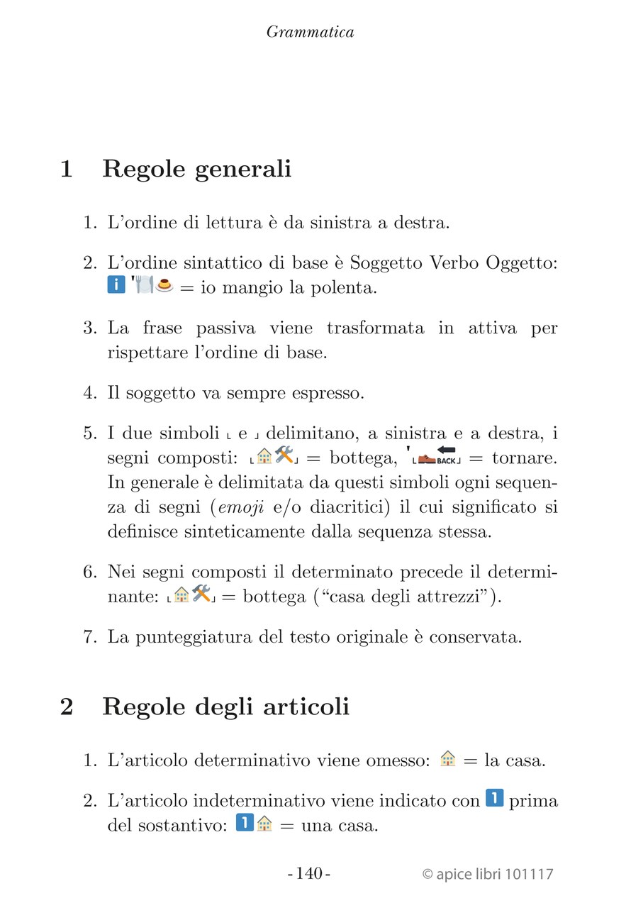 Fig. 8.&nbsp;Pinocchio in Emojitaliano, 2017. Grammatica
