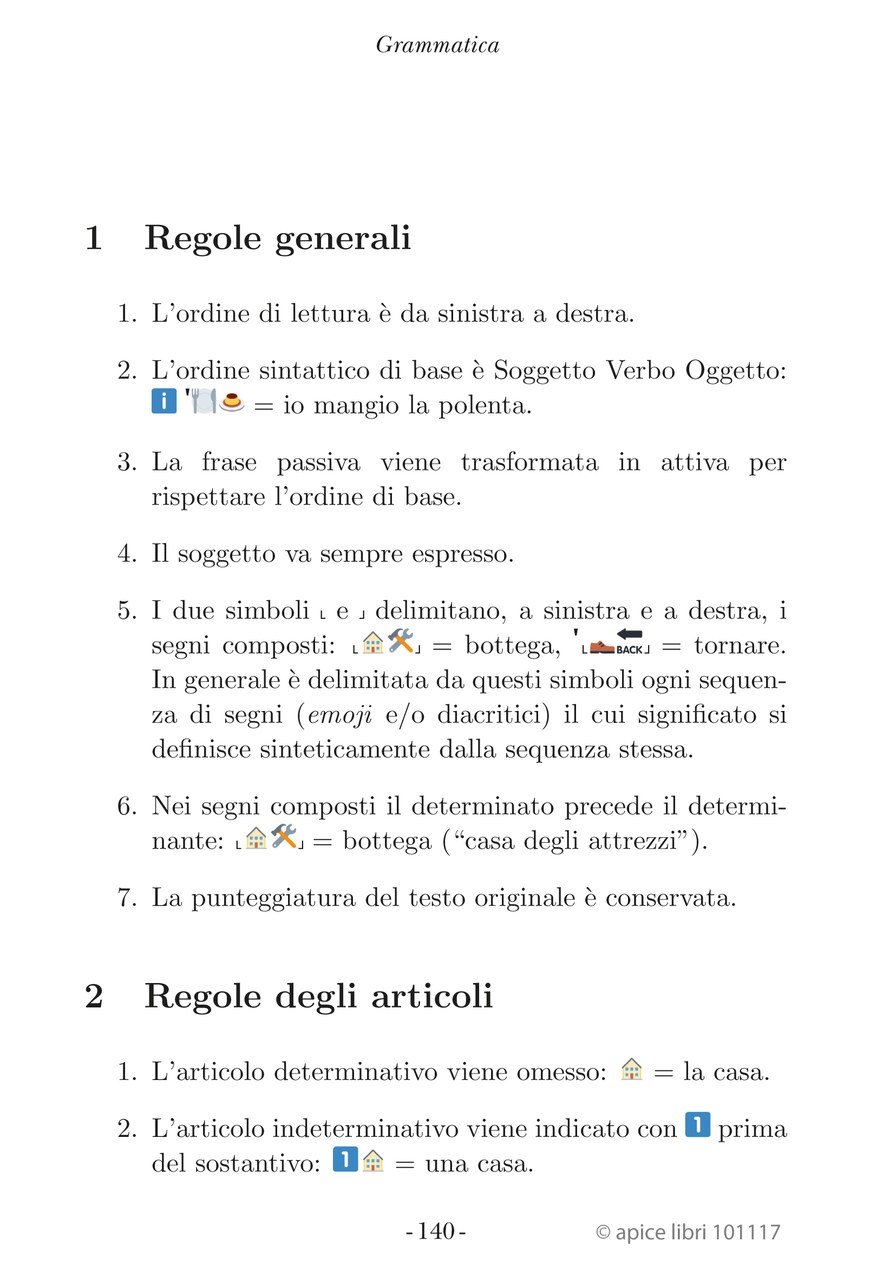 Fig. 8.&nbsp;Pinocchio in Emojitaliano, 2017. Grammatica
