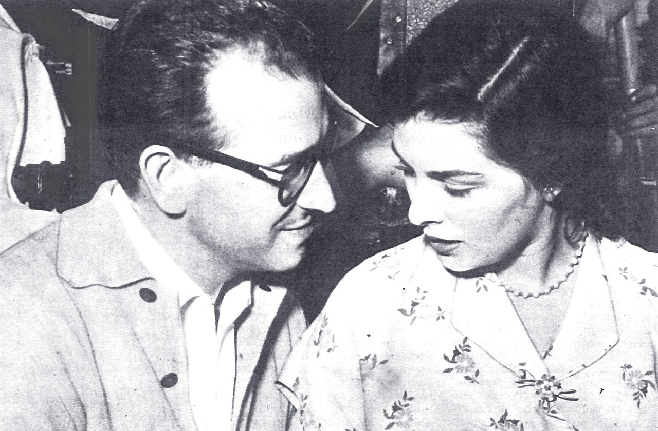 Irene Galter e Antonio Pietrangeli sul set di Il sole negli occhi
