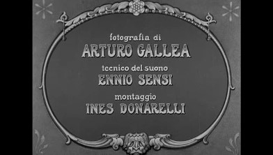 Fig. 4 Ines Donarelli, accreditata come montatrice di &ldquo;La gerla di pap&agrave; Martin&rdquo; (1940), girato a Cinecitt&agrave;, Roma
