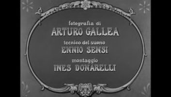 Fig. 4 Ines Donarelli, accreditata come montatrice di &ldquo;La gerla di pap&agrave; Martin&rdquo; (1940), girato a Cinecitt&agrave;, Roma
