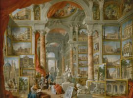 Fig. 3 Giovanni Paolo Panini, Galleria di vedute di Roma moderna, 1757, olio su tela, 172 x 233 cm, New York, Metropolitan Museum of Art
