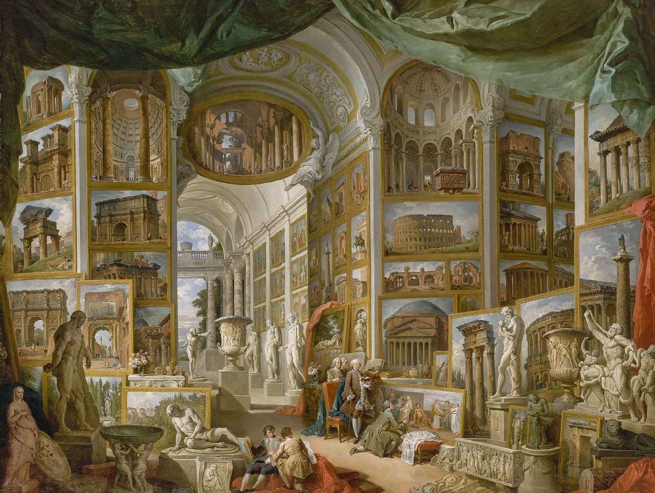 Fig. 4 Giovanni Paolo Panini, Galleria di vedute di Roma antica, 1757, olio su tela, 172 x 233 cm, New York, Metropolitan Museum of Art
