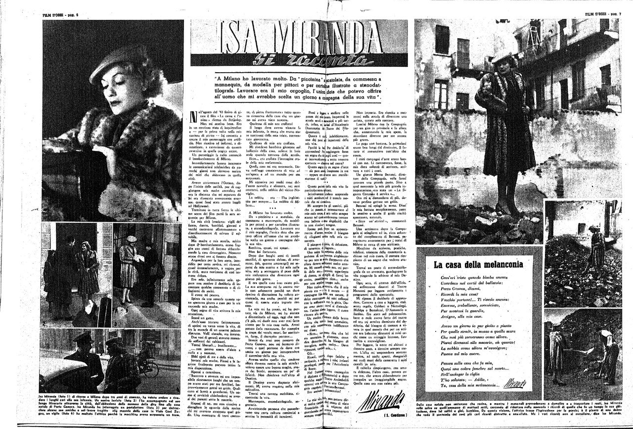 Fig. 2: Isa Miranda, &lsquo;Isa Miranda si racconta&rsquo;, Film d&rsquo;oggi, 12, 1946 [Screenshot da terzi dal film]
