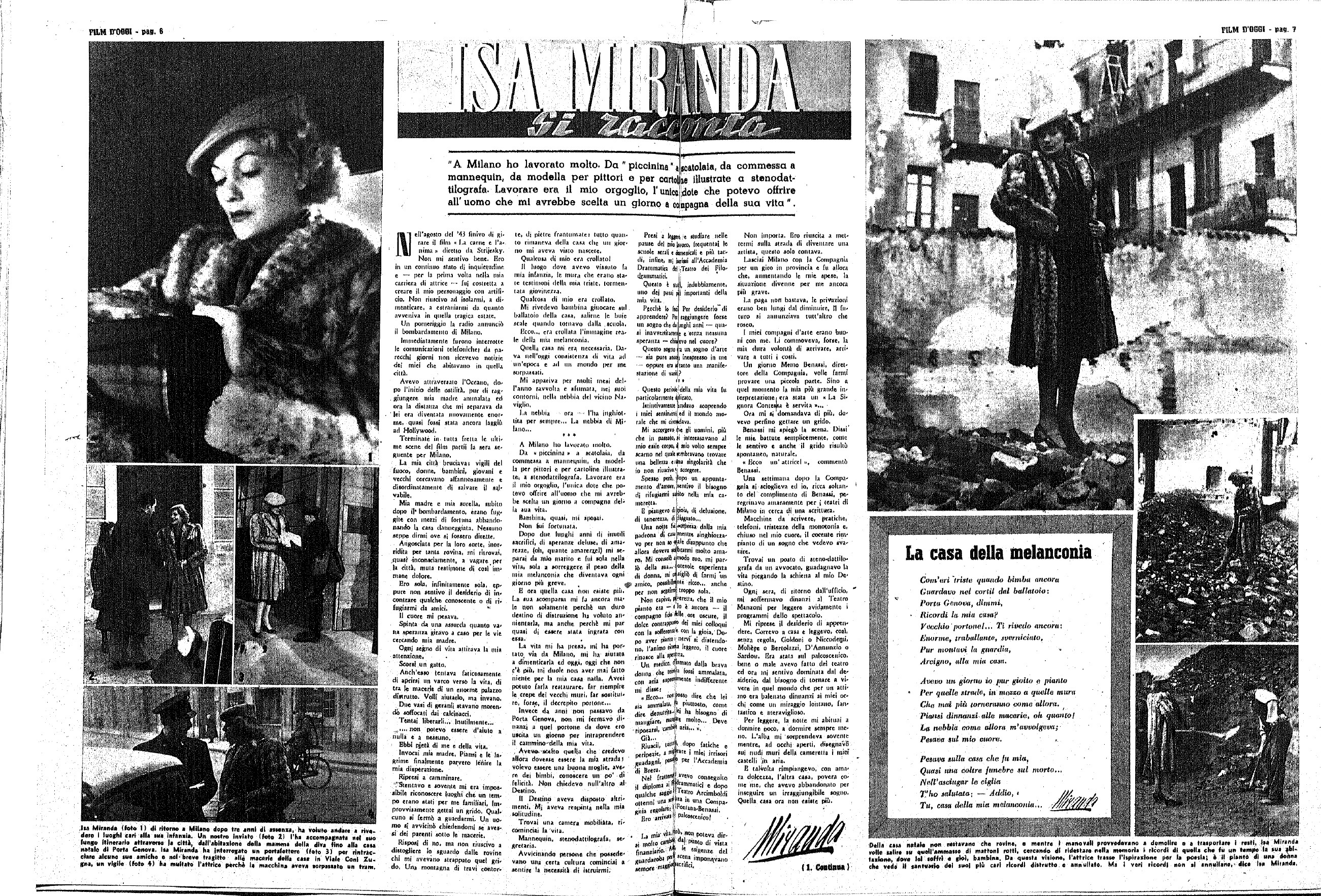 Fig. 2: Isa Miranda, &lsquo;Isa Miranda si racconta&rsquo;, Film d&rsquo;oggi, 12, 1946 [Screenshot da terzi dal film]
