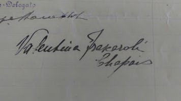 Firma di Valentina Frascaroli nel 1919
