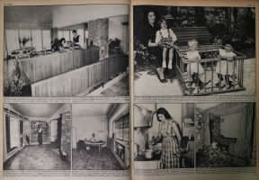 Fig. 4 Reportage &lsquo;Visita a Raf Vallone e Elena Varzi. I due attori del cinema vivono coi loro tre figli in una villa presso Formia, in una splendida posizione, quasi a picco sul mare&rsquo;, Oggi, 38, 12 luglio 1956, pp. 32-33
