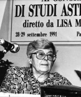Fig. 4&nbsp;Lisa Morpurgo durante un congresso di studi astrologici, Archivio privato Lisa Morpurgo, 1991
