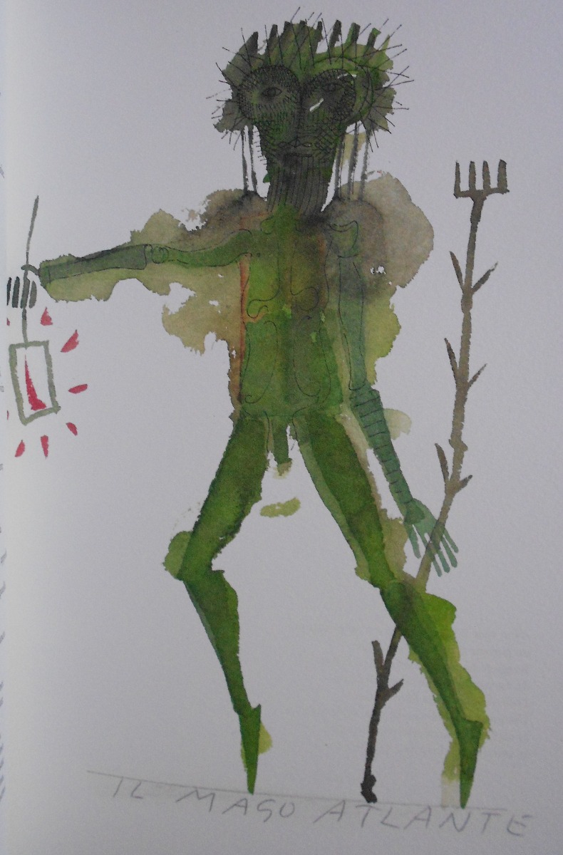 Mimmo Paladino, tavola fuori testo per Ludovico Ariosto, Orlando Furioso, Roma, Istituto dell'Enciclopedia Italiana, 2013. Canto IV, 30