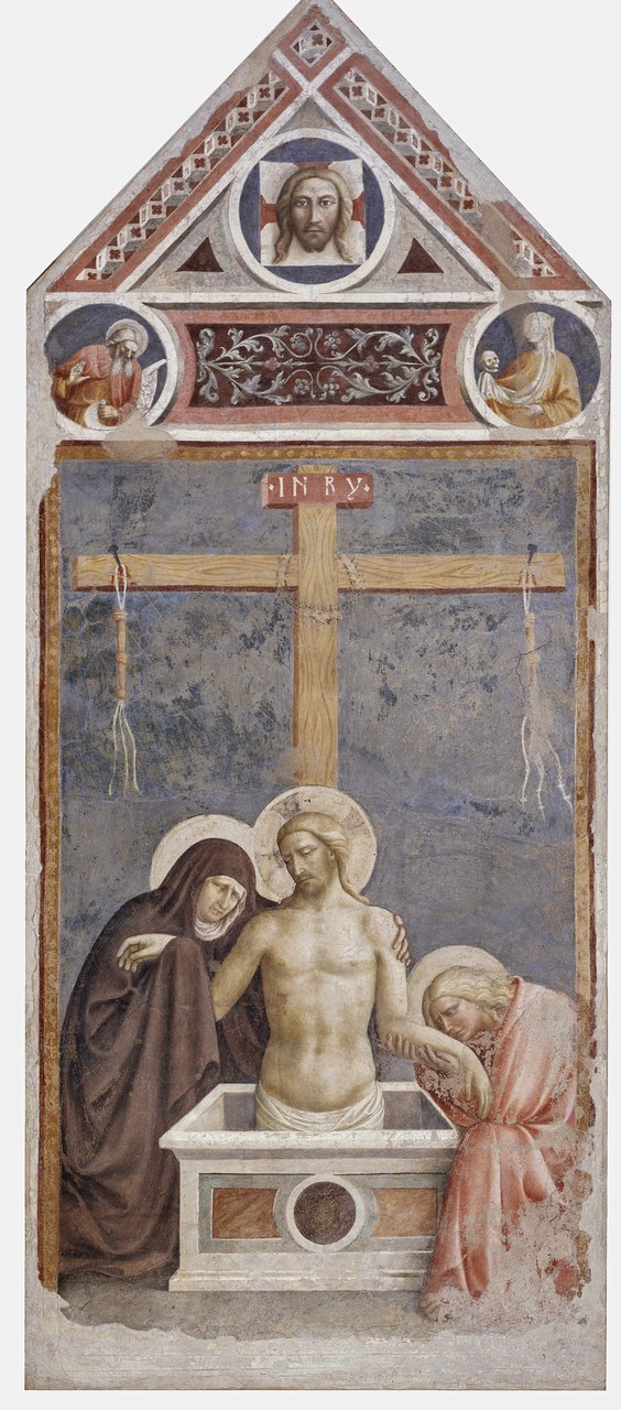 Masolino da Panicale (Tommaso di Cristoforo di Fino; Panicale di Renacci? 1383/84-documentato fino al 1435) Cristo in pietà 1424. Affresco staccato, cm 280 x 118. Empoli, Museo della Collegiata di Sant'Andrea, inv. n. 32. Foto Antonio Quattrone Masolino da Panicale (Tommaso di Cristoforo di Fino; Panicale di Renacci? 1383/84-documentato fino al 1435) Cristo in pietà 1424. Affresco staccato, cm 280 x 118. Empoli, Museo della Collegiata di Sant'Andrea, inv. n. 32. Foto Antonio Quattrone