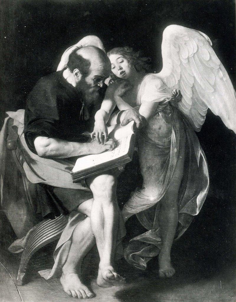 Michelangelo Merisi detto Caravaggio, San Matteo e l'angelo, 1602 (perduto) Michelangelo Merisi detto Caravaggio, San Matteo e l'angelo, 1602 (perduto)