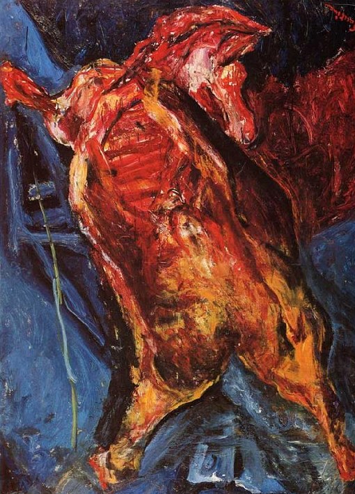 Chaim Soutine, Boeuf écorché o Carcasse de boeuf (Bue scorticato o carcassa di bue, 1925) Chaim Soutine, Boeuf écorché o Carcasse de boeuf (Bue scorticato o carcassa di bue, 1925)