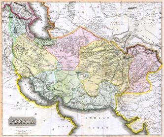  Mappa Ottocentesca dei territori dell’Asia Centrale tra Turchia, Persia, Afghanistan e India dove la Russia e l’Inghilterra svolsero il Grande Gioco