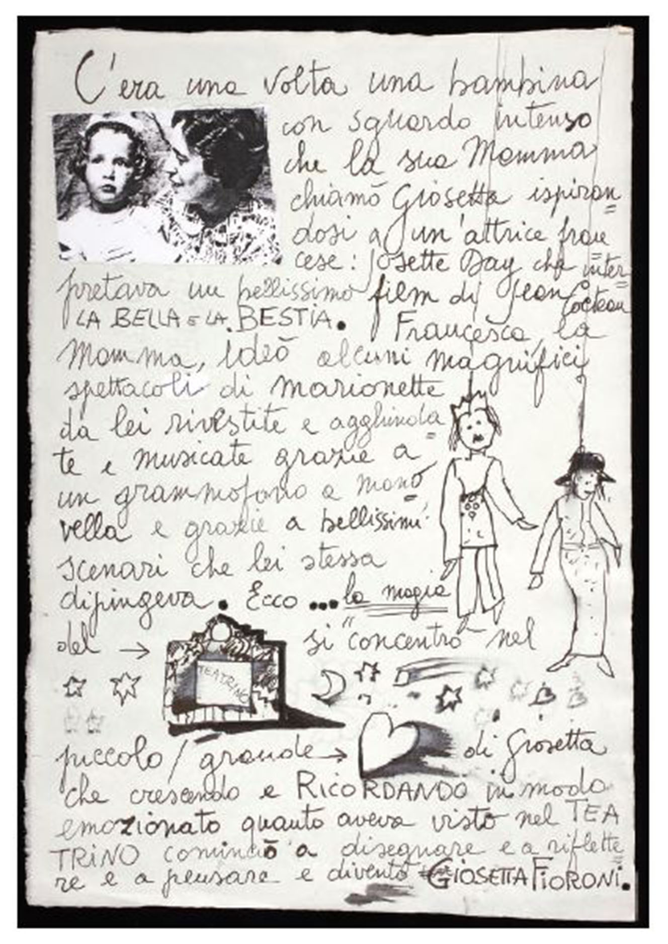   Giosetta Fioroni, C’era una volta una bambina, appunti calligrafici in My Story, La mia Storia, 2013