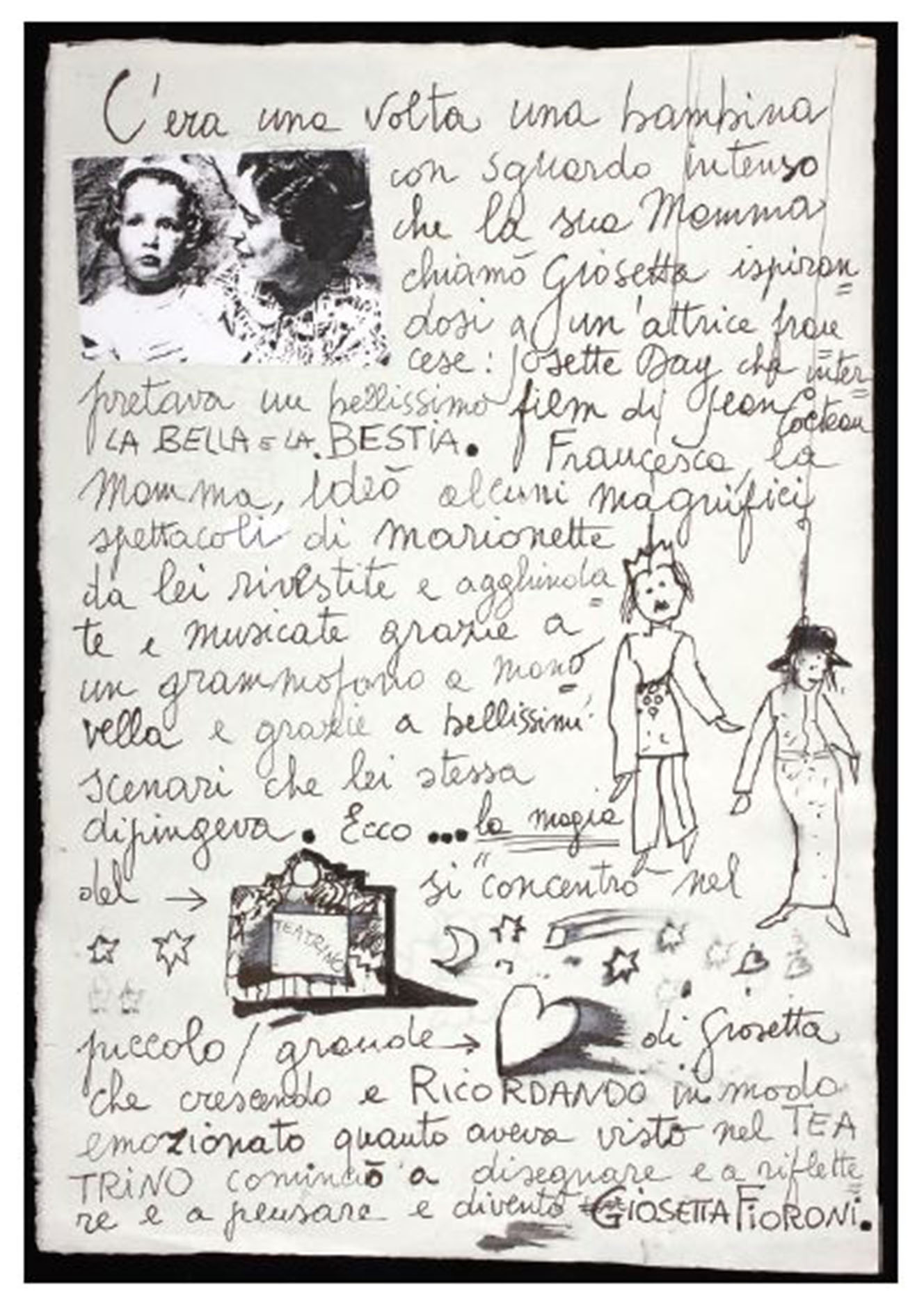 Giosetta Fioroni, C’era una volta una bambina, appunti calligrafici in My Story, La mia Storia, 2013 Giosetta Fioroni, C’era una volta una bambina, appunti calligrafici in My Story, La mia Storia, 2013