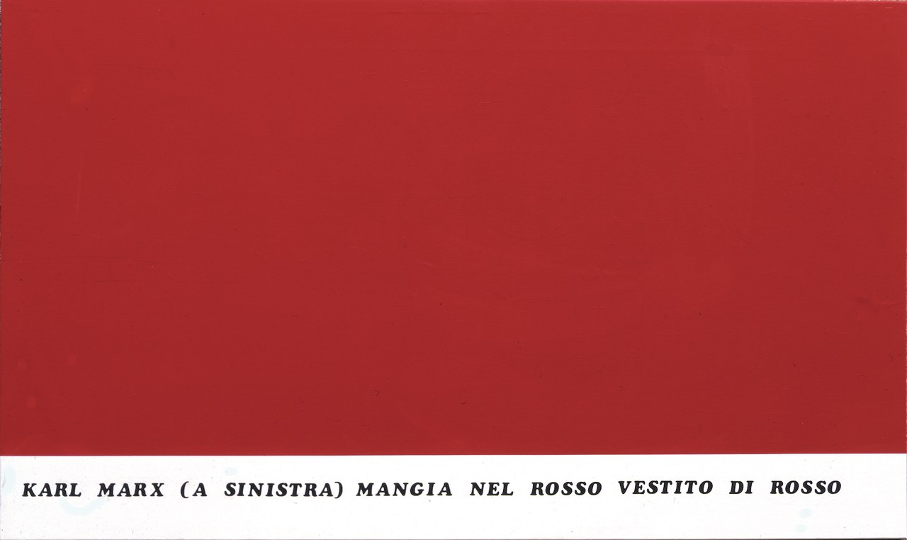 Emilio Isgrò, Dittico Marx-Engels 1974 (sinistra) Emilio Isgrò, Dittico Marx-Engels 1974 (sinistra)