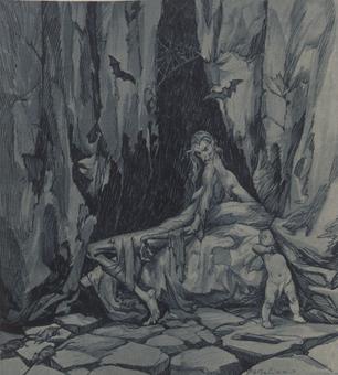 Giovanni Battista Galizzi, Il vero aspetto di Alcina, tavola in tricromia, 1945