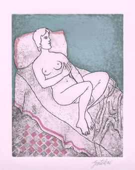 Franco Gentilini, ...e la moglier si ricorcò nel letto, acquaforte e acquatinta, 1969