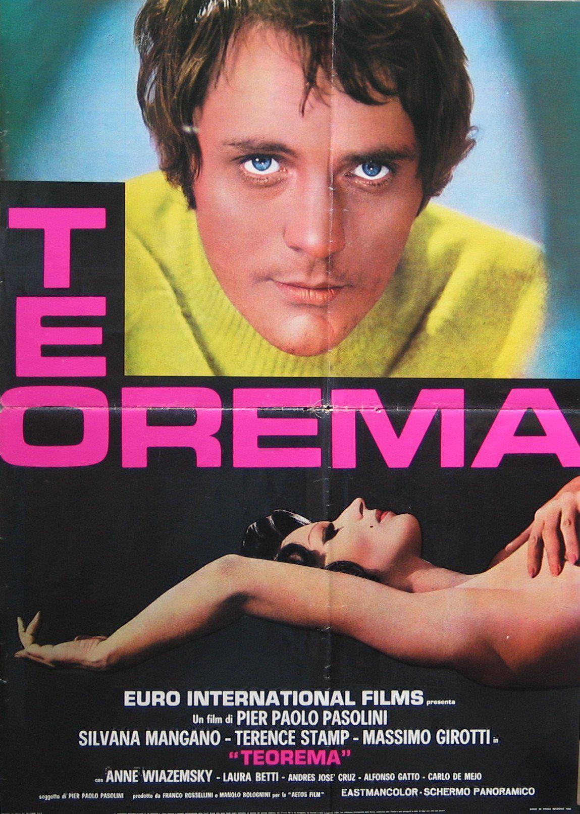 Fig. 3 Poster di &ldquo;Teorema&rdquo;, P.P. Pasolini (1968), distribuzione Euro International Films 
